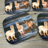 Alpaca Rustic Wood Planks Set of 4 Hardboard Coasters