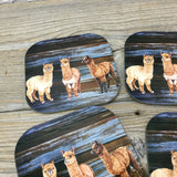 Alpaca Rustic Wood Planks Set of 4 Hardboard Coasters