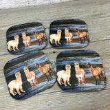 Alpaca Rustic Wood Planks Set of 4 Hardboard Coasters