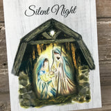 Silent Night Nativity Aluminum Sign