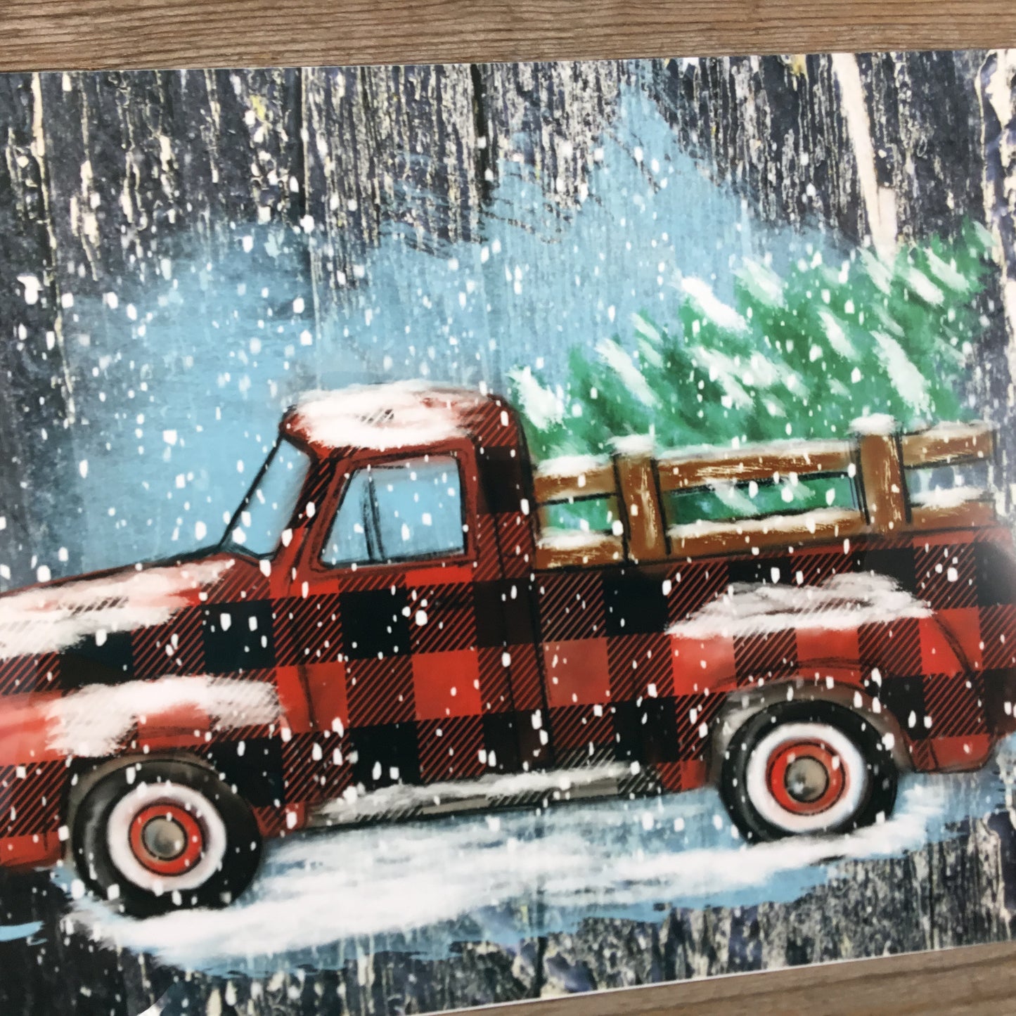 Buffalo Plaid Vintage Truck Aluminum Sign