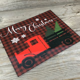 Vintage Truck Merry Christmas Aluminum Sign