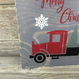 Red Truck Merry Christmas Sign