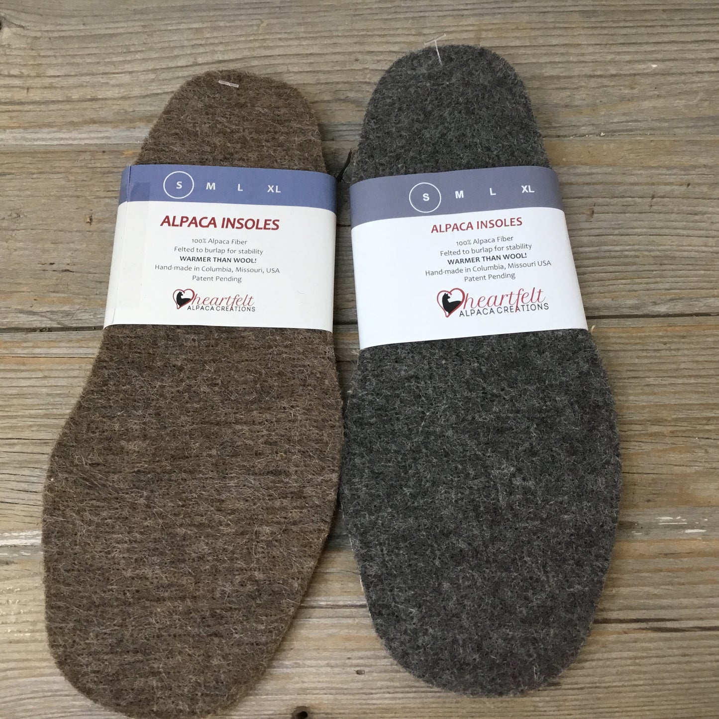 Felted Alpaca Fleece Shoe Boot Insoles