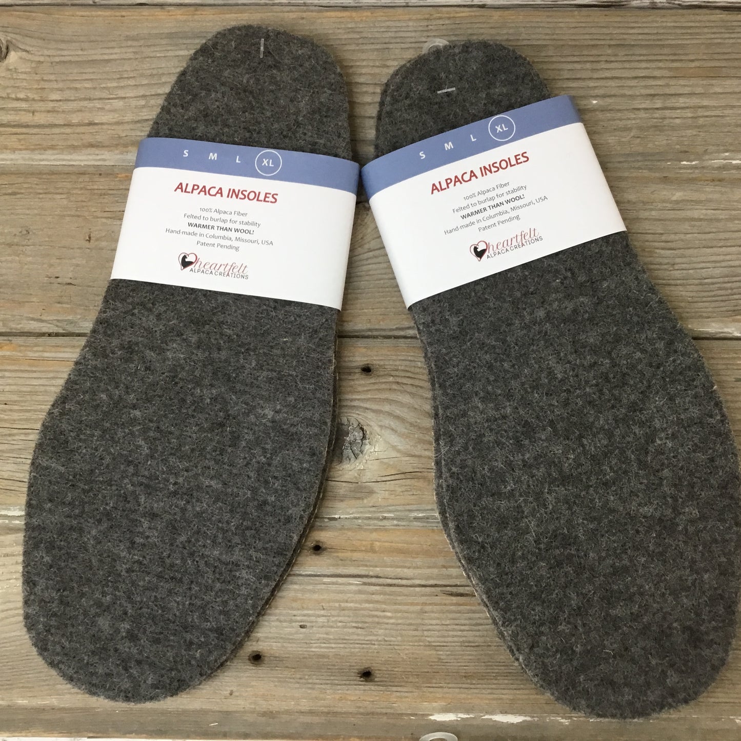 Felted Alpaca Fleece Shoe Boot Insoles