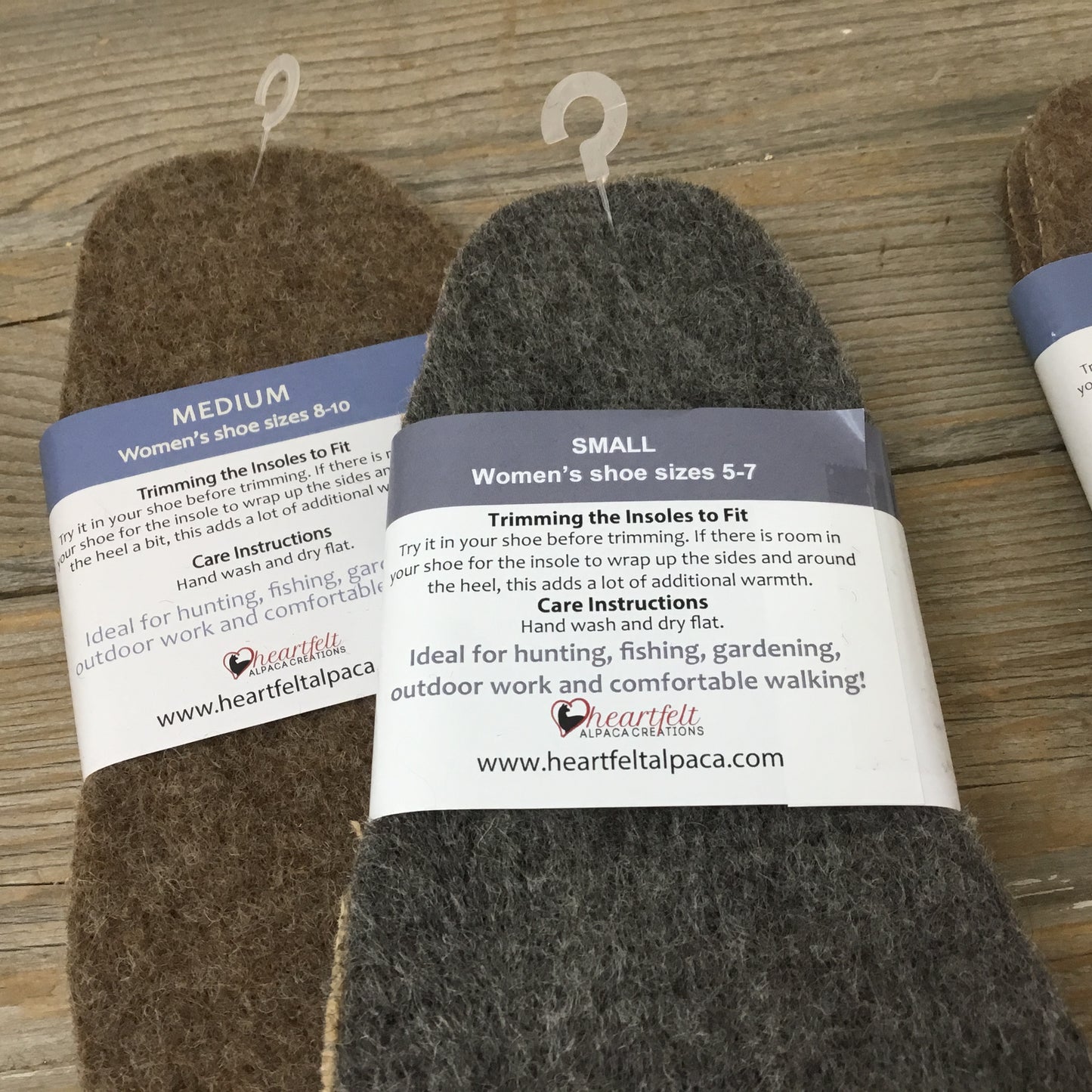 Felted Alpaca Fleece Shoe Boot Insoles