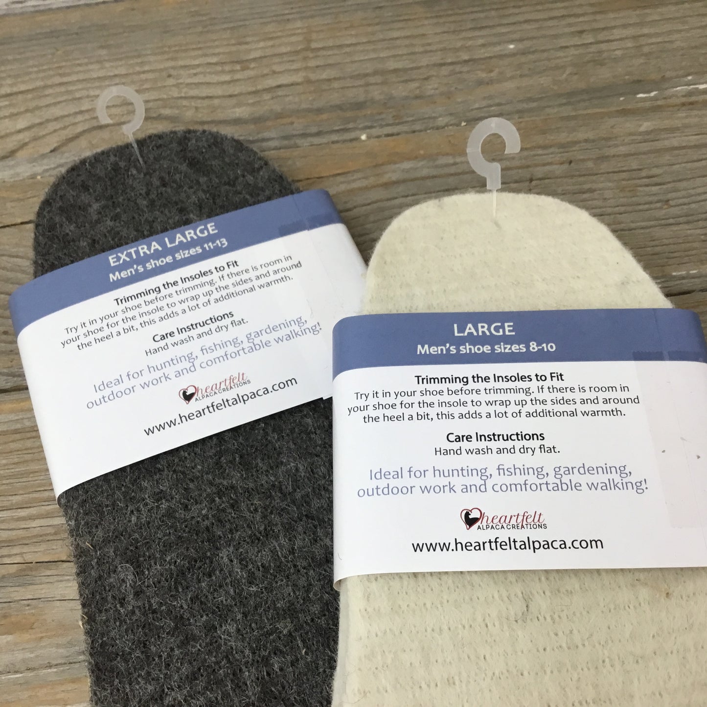 Felted Alpaca Fleece Shoe Boot Insoles