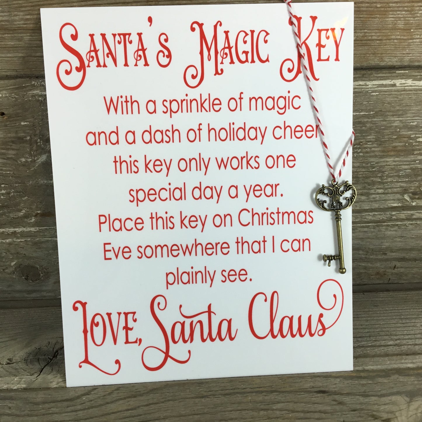 Santa's Magic Key Aluminum Sign