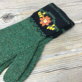 Alpaca Embroidered Leaf Gloves