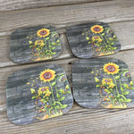 Rustic Sunflowers Coasters Set of 4
