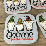 Gnome for the Holidays Hardboard Coasters Set of 4