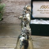 1997 Silver Plated Santa Bell Making Spirits Bright Second Edition Madison Ave Side View