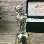 1997 Silver Plated Santa Bell Making Spirits Bright Second Edition Madison Ave Side View