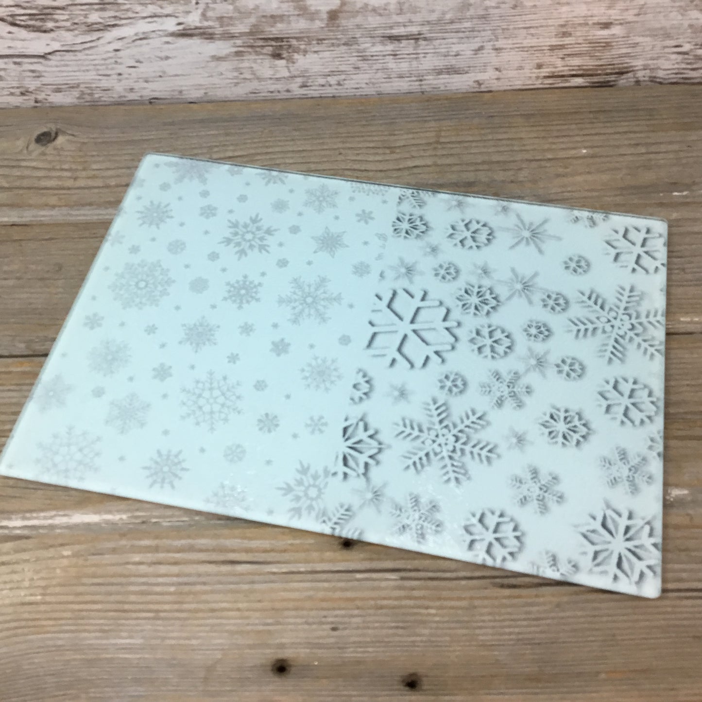 Mismatched Snowflake Glass Cutting Board