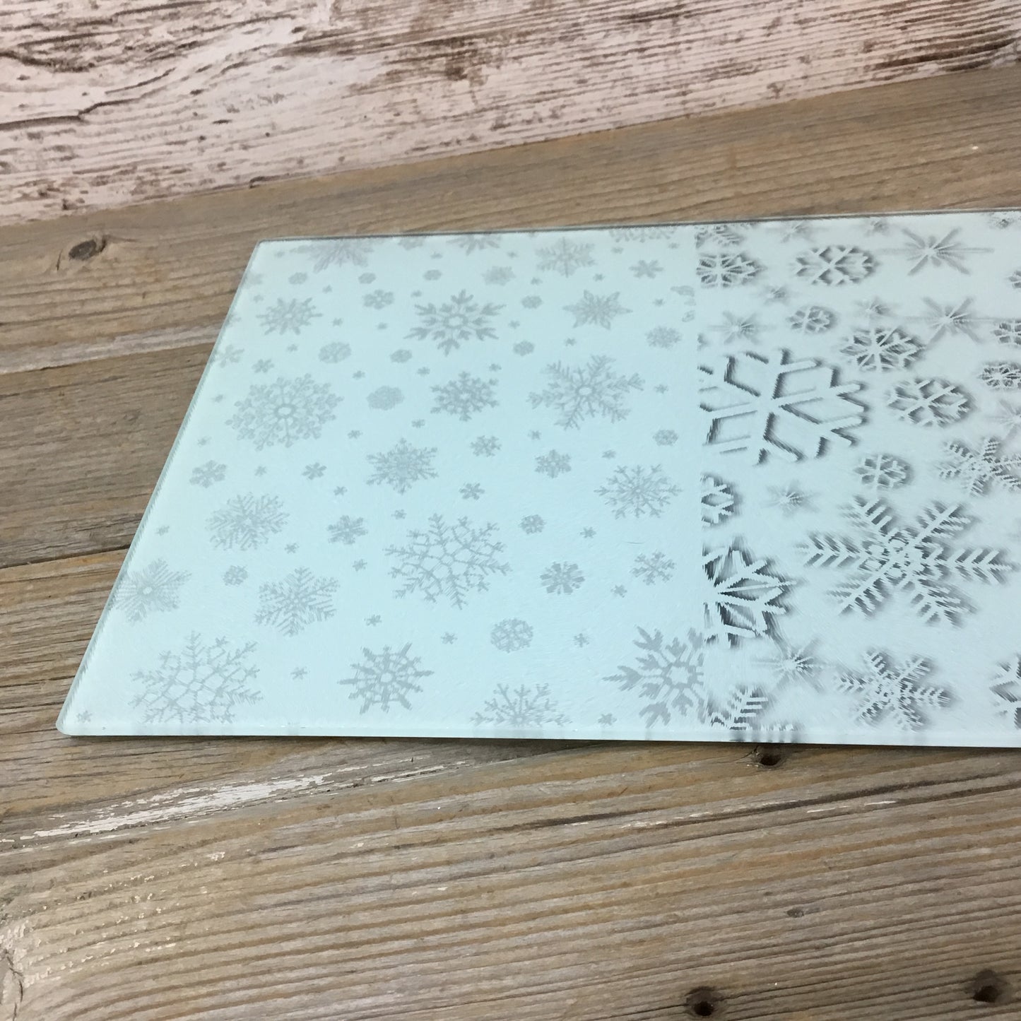 Mismatched Snowflake Glass Cutting Board