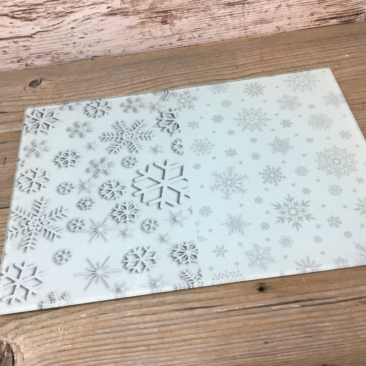 Mismatched Snowflake Glass Cutting Board