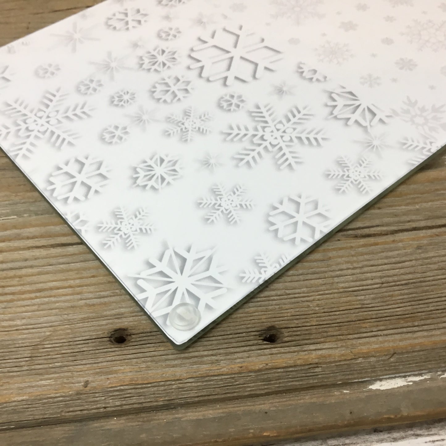 Mismatched Snowflake Glass Cutting Board