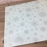 Winter Snowflake Glass Cutting Board