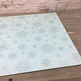 Winter Snowflake Glass Cutting Board