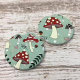 Cottagecore Mushrooms Car Coasters, Set of 2