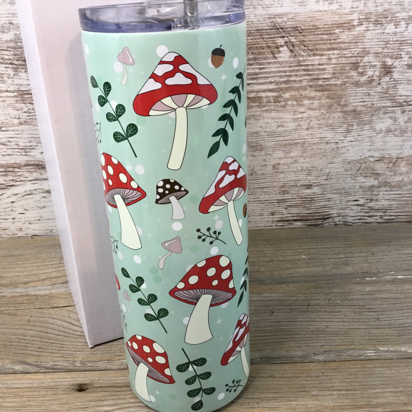 Cottagecore Mushrooms 20 oz Skinny Tumbler with Lid and Straw