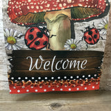 Lady Bugs and Mushrooms Garden Flag