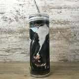 Holstein Cow Skinny Tumbler with Straw & Lid