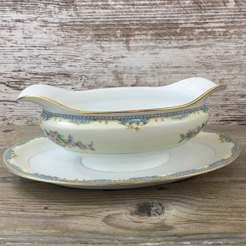 Noritake Ivanhoe Gravy Boat with Attached Underplate