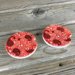 Red Paisley Car Coasters