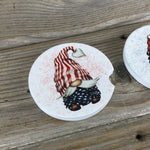 Patriotic Gnomes Car Coasters, Set of 2 Car Coasters