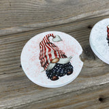 Patriotic Gnomes Car Coasters, Set of 2 Car Coasters