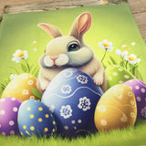 Bunny & Eggs Happy Easter Garden Flag