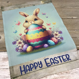 Happy Easter Bunny & Eggs Garden Flag