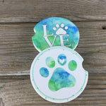 Dog Paw Print Love Car Coasters