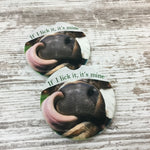 Cow Licking If I Lick It, It's Mine Car Coasters, Set of 2
