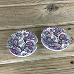 Purple Paisley Car Coasters