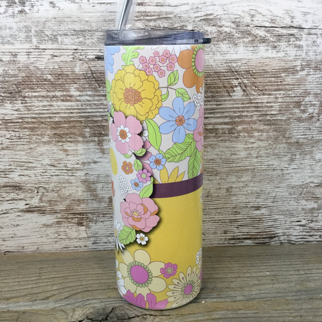 Personalized TUMBLER 20 Oz Skinny Tumbler With Lid and Straw 