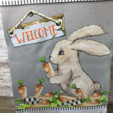Welcome Bunny & Carrots Spring Garden Flag