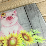 Sunflower Pig Glass Cutting Board Pretty in Pink