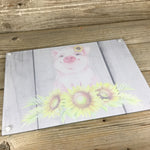 Sunflower Pig Glass Cutting Board Pretty in Pink