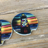 Lighthouse Car Coasters Set of 2