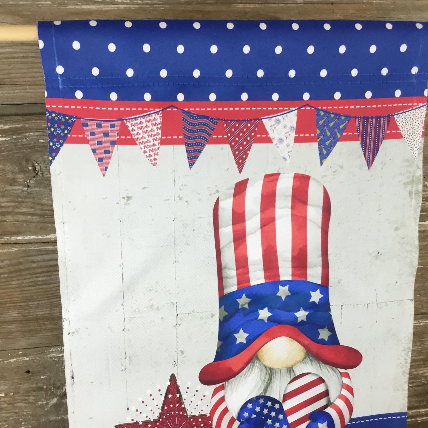 Patriotic Red, White and Blue Gnome Garden Flag