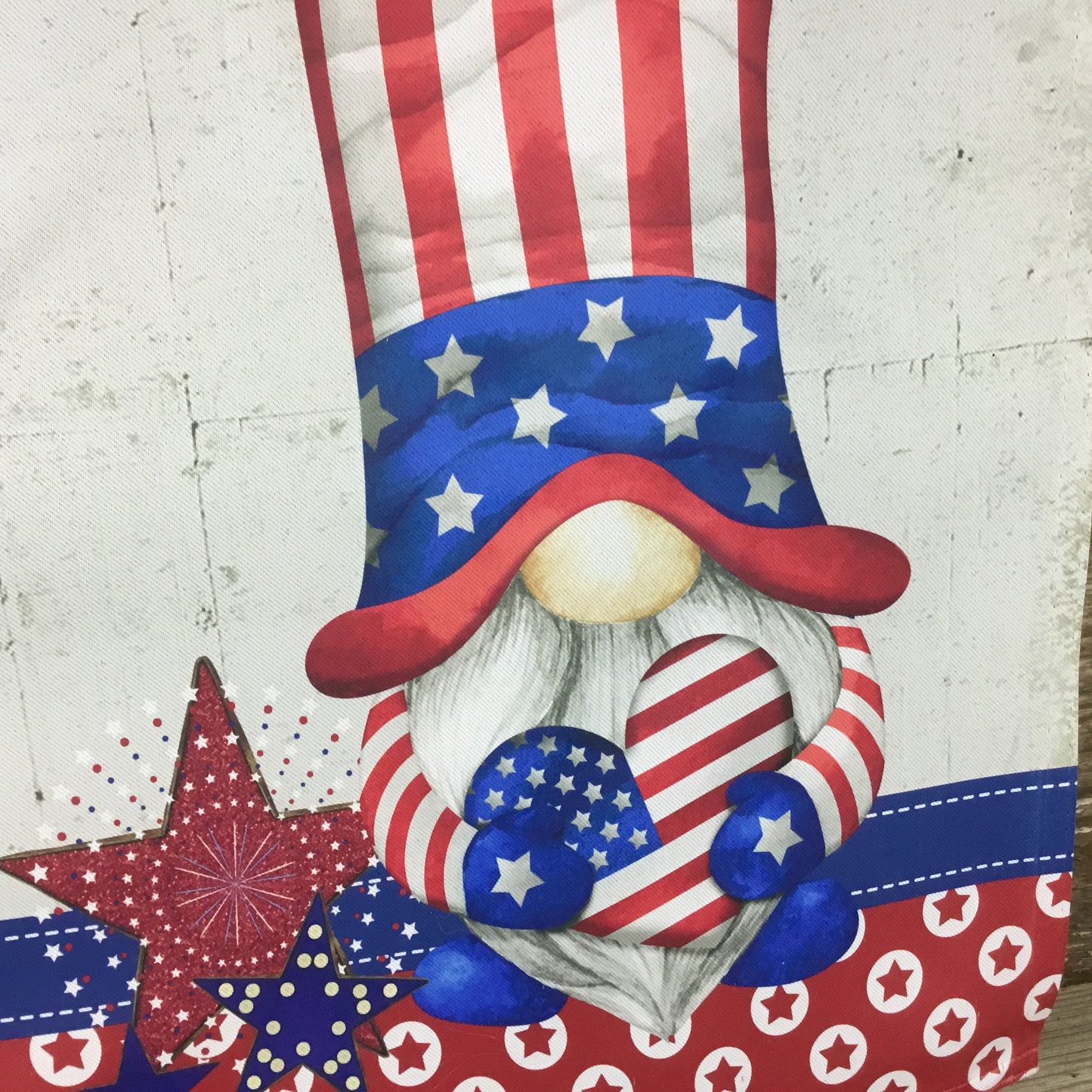 Patriotic Red, White and Blue Gnome Garden Flag