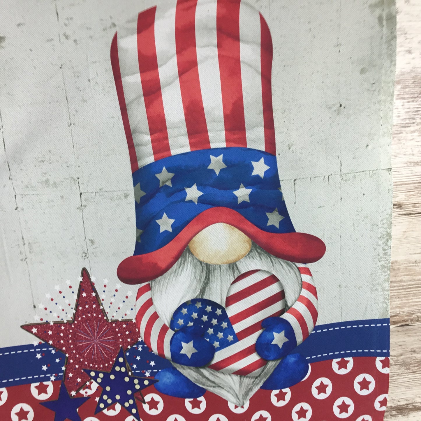 Patriotic Red, White and Blue Gnome Garden Flag