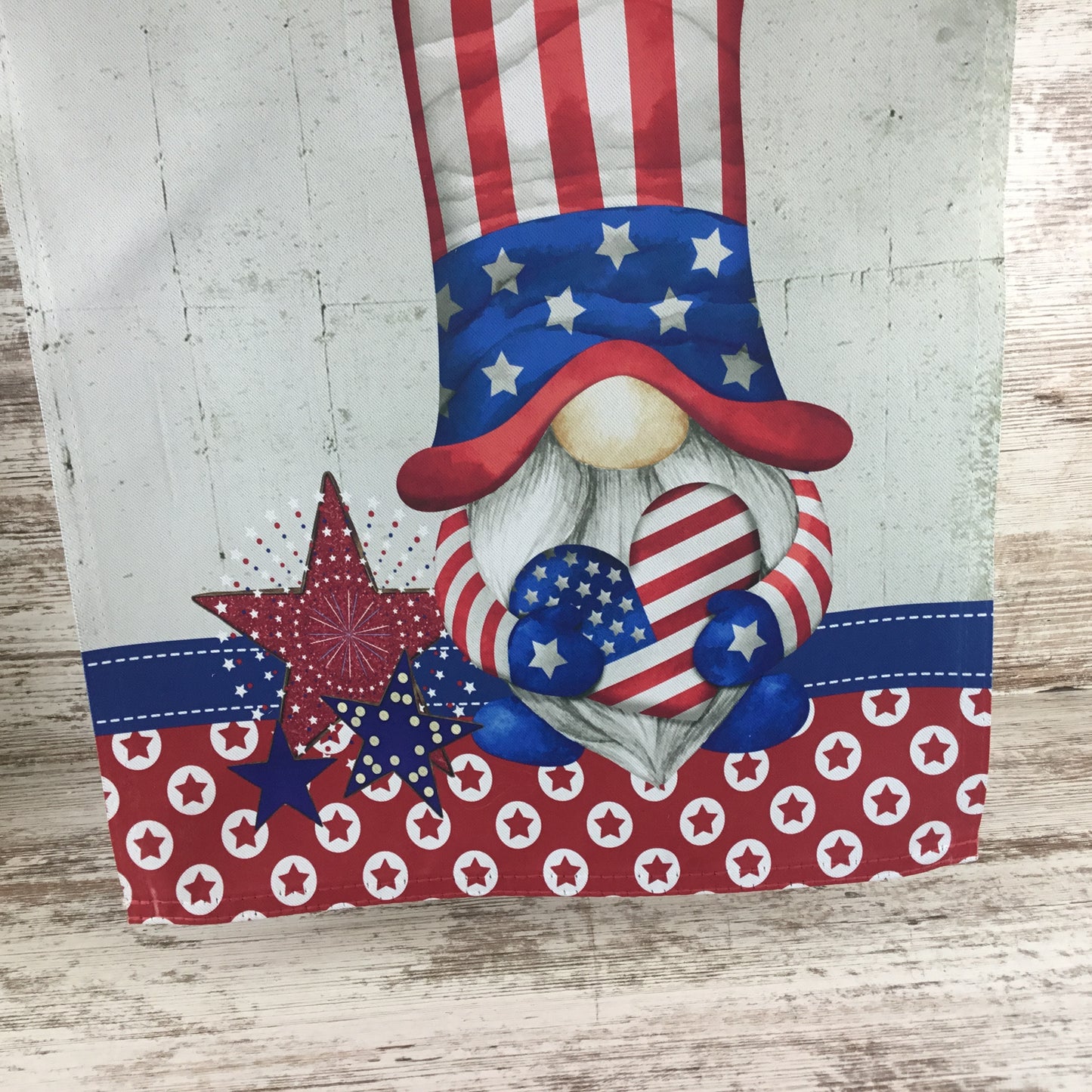 Patriotic Red, White and Blue Gnome Garden Flag