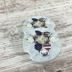 Cow with Sunglasses Red, White & Blue Cow Car Coasters