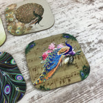 Peacock Drink Coasters Set of 6