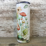 Cottagecore Pastel Mushrooms 20 oz Skinny Tumbler with Lid and Straw