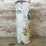 Cottagecore Pastel Mushrooms 20 oz Skinny Tumbler with Lid and Straw