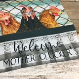 Welcome Mother Clucker's Funny Chicken Garden Flag